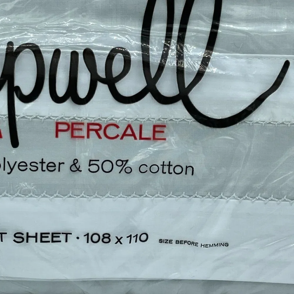 Vintage Sleepwell King Flat Sheet Gray White 108X110
